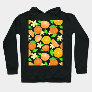 Orange fruit pattern - black background Hoodie